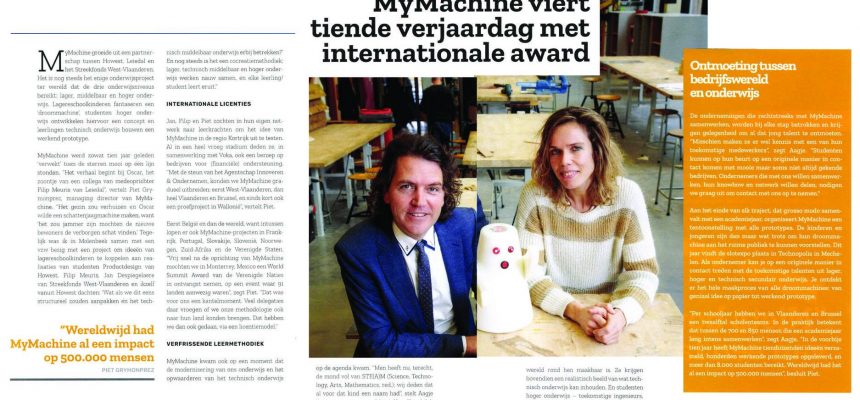 MyMachine featured in February edition of VOKA Chamber of Commerce Belgium Magazine